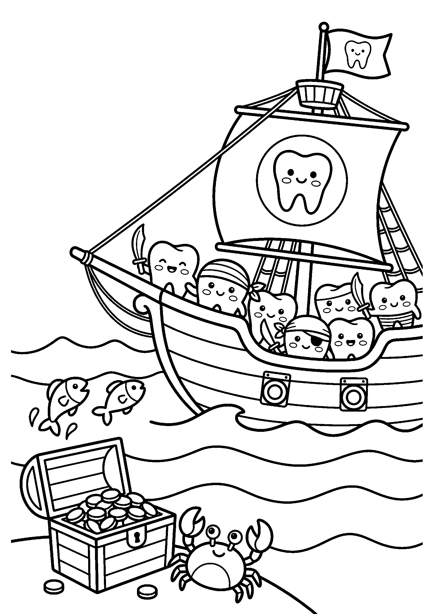 Picture to colour: The tooth pirates